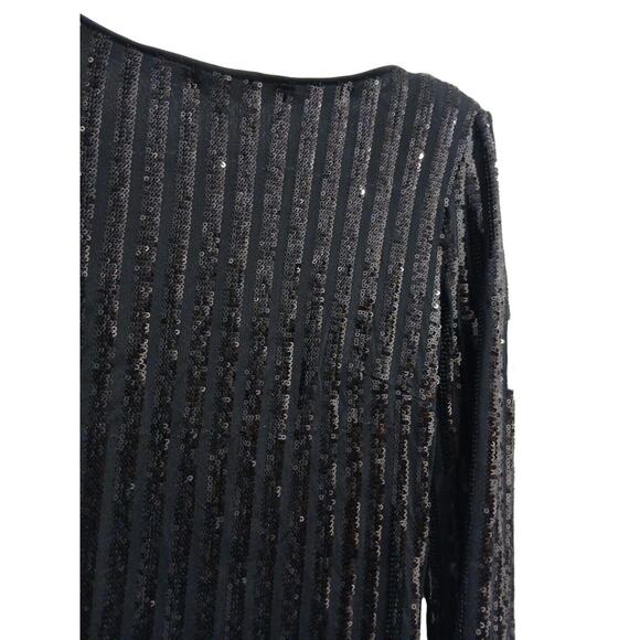 Forever 21 Black Sequin Bodycon Mini Dress Sz S SPARKLE Party Holiday New Years - Picture 5 of 16